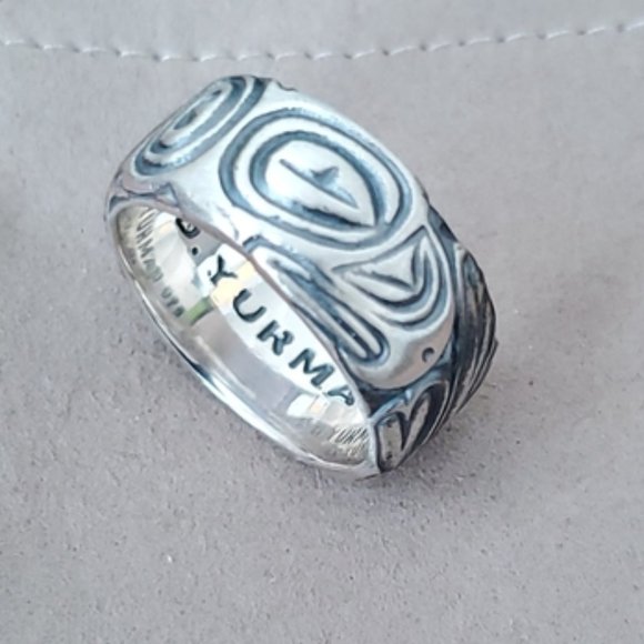 David Yurman sterling silver 925 Northwest Wide Band Ring - Picture 1 of 9